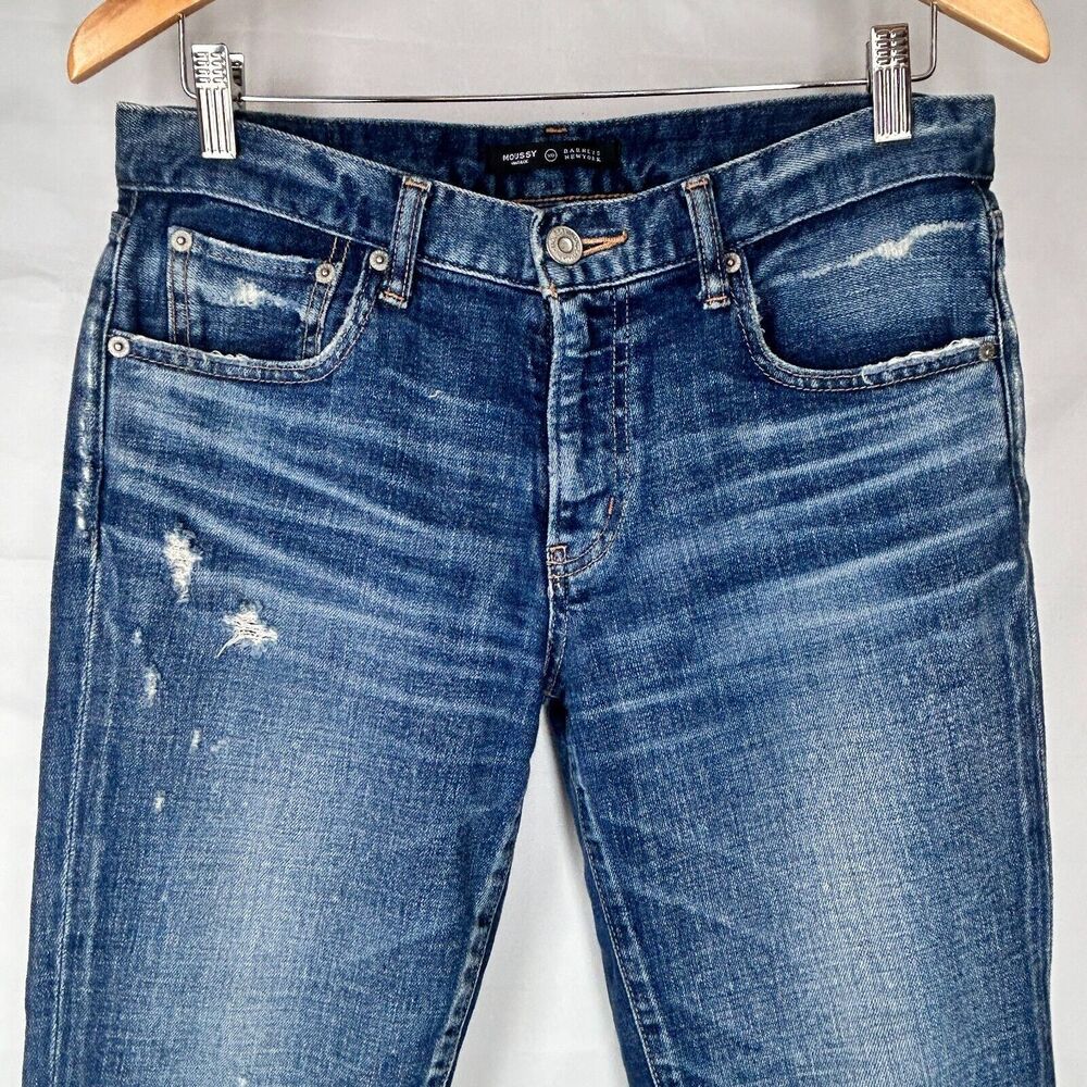 💐 Moussy Size 28 Vintage Skinny Jeans Blue Denim Ankle Distressed Japan $360 - Picture 3 of 14